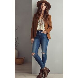 Uniform John‎ Paul Richard Tan Suede Button Jacket Size Large